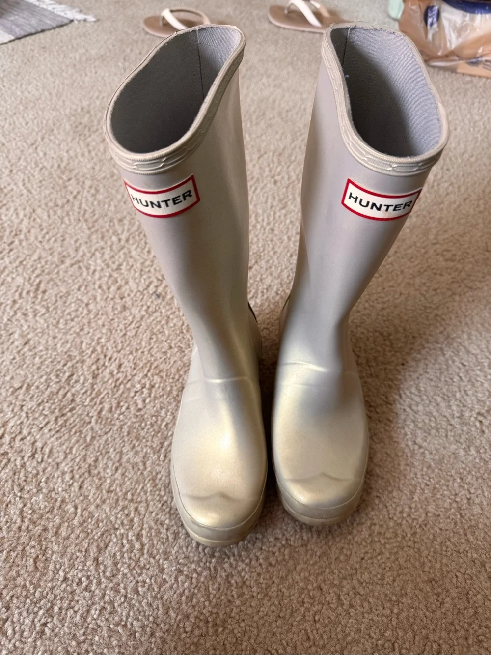 Hunter KIDS' ORIGINAL NEBULA WATERPROOF RAIN BOOT IN PALE GOLD